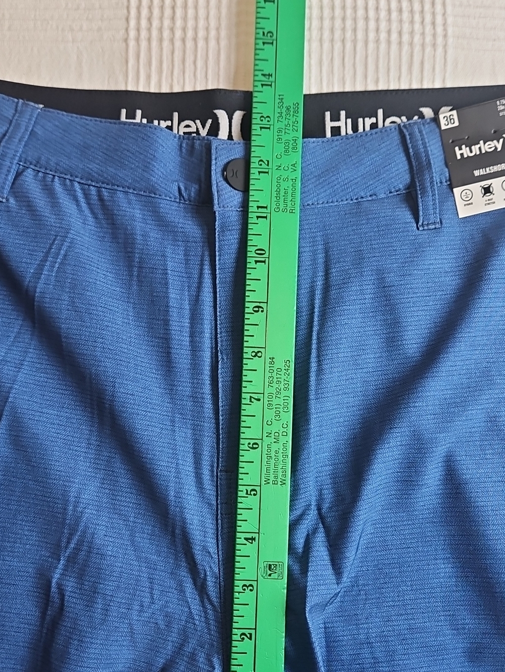 Hurley Mens Hybrid Stretch Walkshorts: Color-Sea View: Size-36 W/9.75 Inseam - Picture 14 of 16